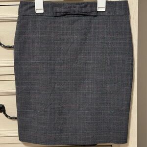 LOFT Charcoal Pencil Skirt with Bow Detail